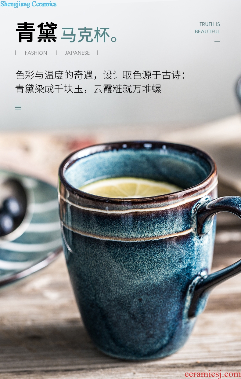 Million jia household ceramic mug cup office good feng shui restoring ancient ways Japanese breakfast cup milk cup