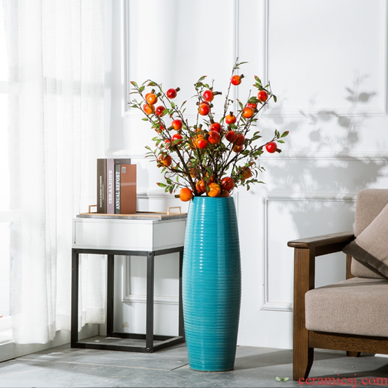 Ceramic light of large vase luxury furnishing articles dried flower arranging flowers home decoration blue glaze the sitting room porch european-style decoration