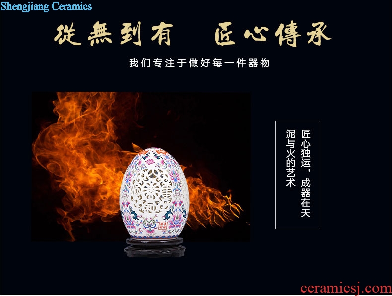 Jingdezhen ceramics hollow-out furnishing articles modern household adornment ivory porcelain enamel porcelain arts and crafts