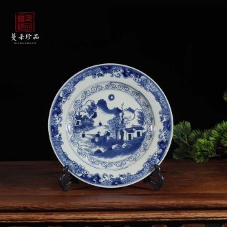Jingdezhen kangxi in the qing dynasty blue and white porcelain porcelain decorative porcelain hand-painted high-grade character picture