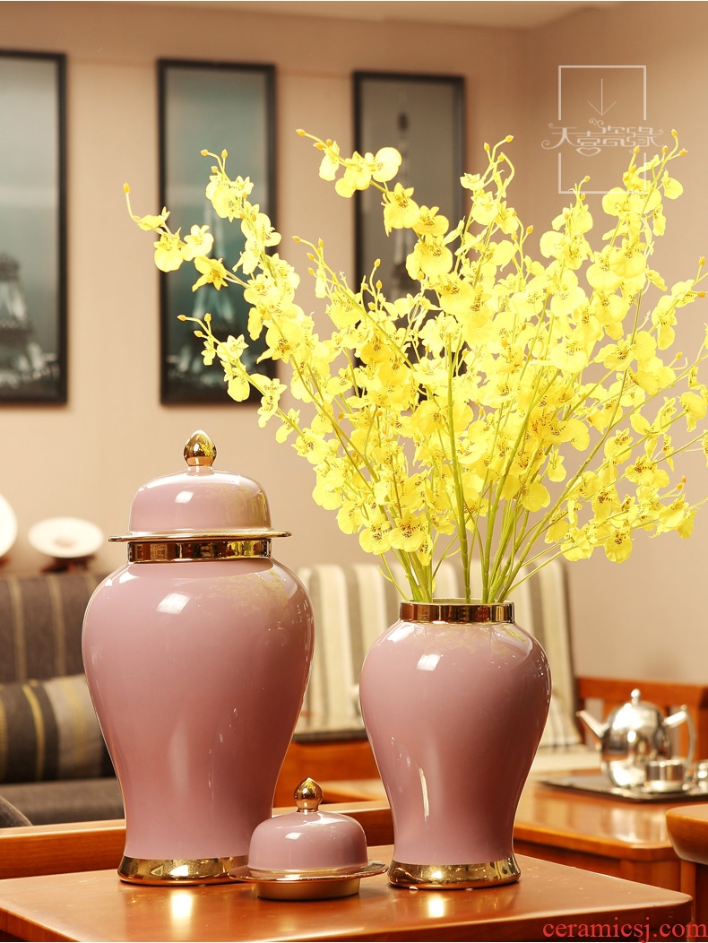 General European ceramic jars of furnishing articles American household living room show originality decorative flower arranging, porch decoration