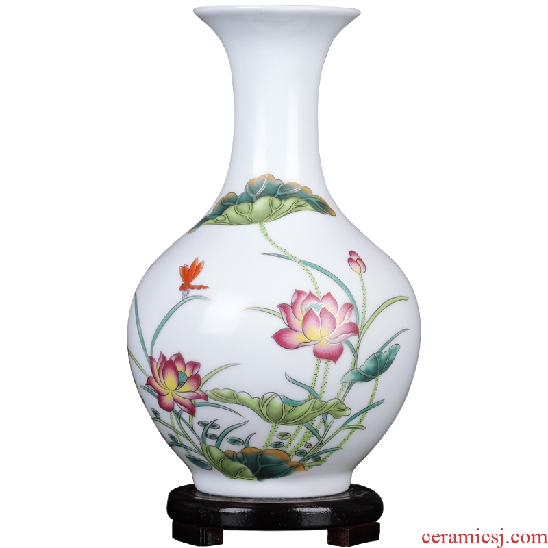 Antique vase of jingdezhen ceramics creative famille rose porcelain decorations adornment of the sitting room of Chinese style household furnishing articles