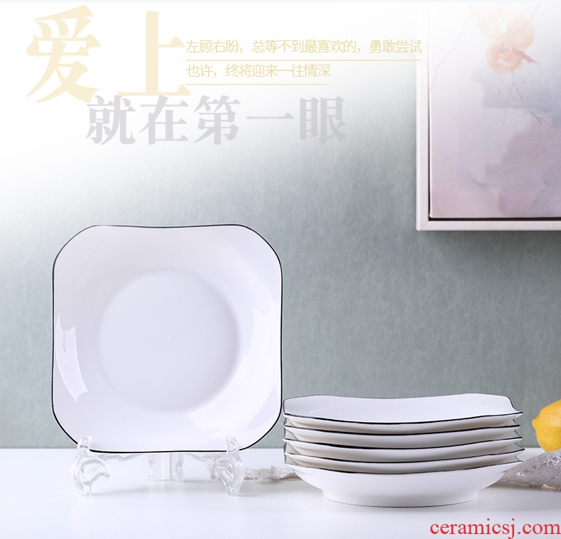 Jingdezhen ceramic dish dish dish home big plate plate deep mouth of fruit soup plate microwave oven with a plate