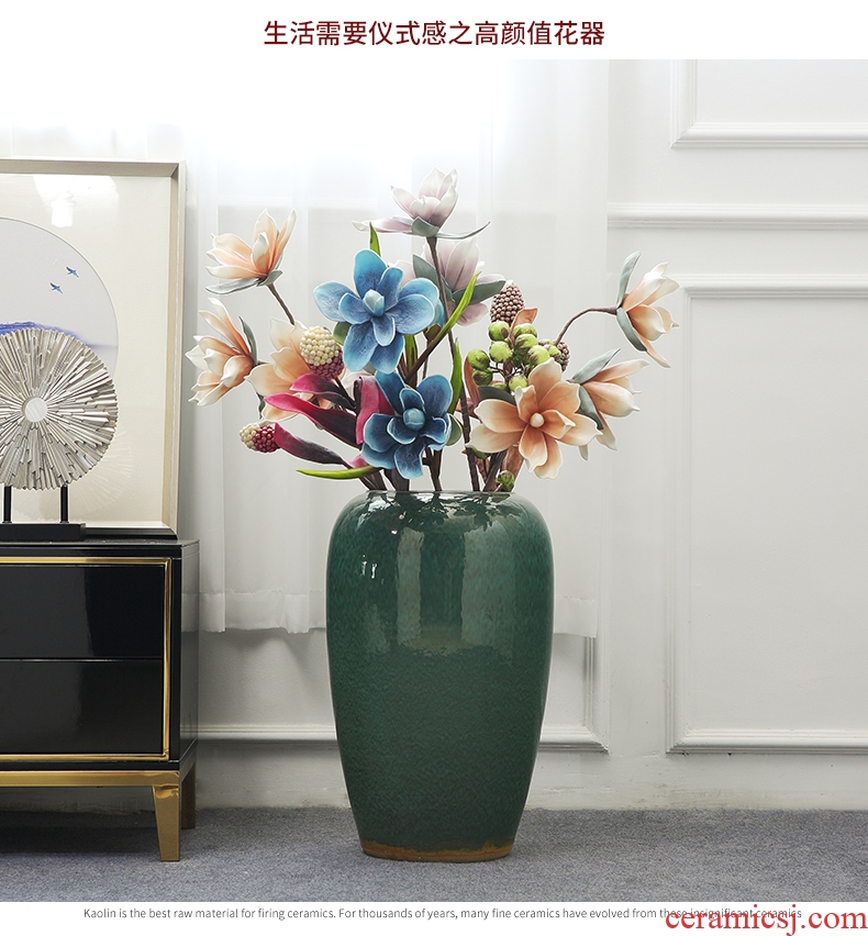 European-style villa hotel flower arranging wine example room sitting room of large vase simulation flower decoration ceramics furnishing articles