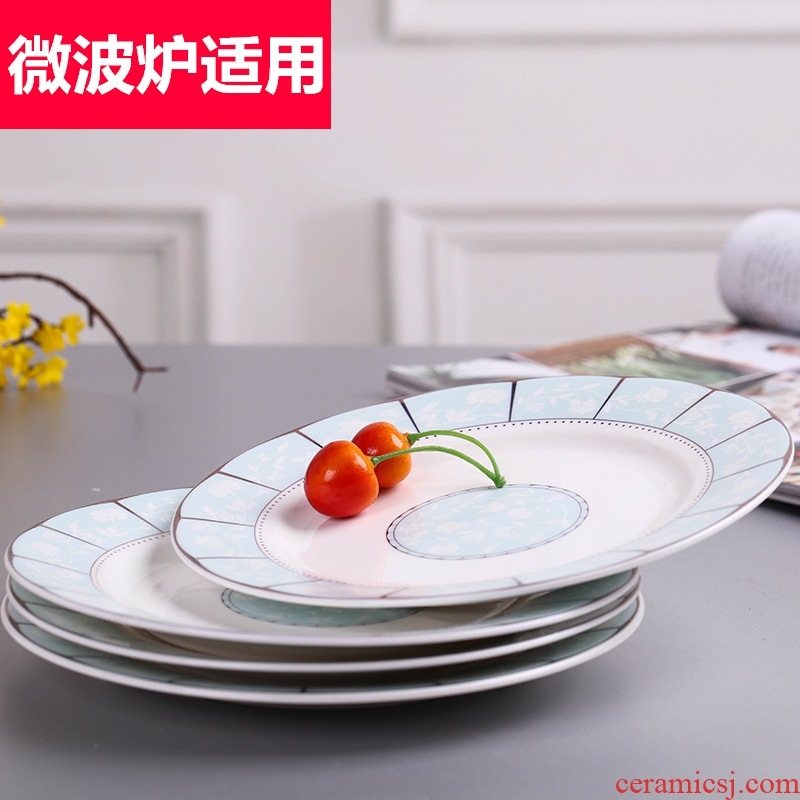 Creative steak dishes continental plate of household ceramic flat circular plates dessert plate hotel dishes suit