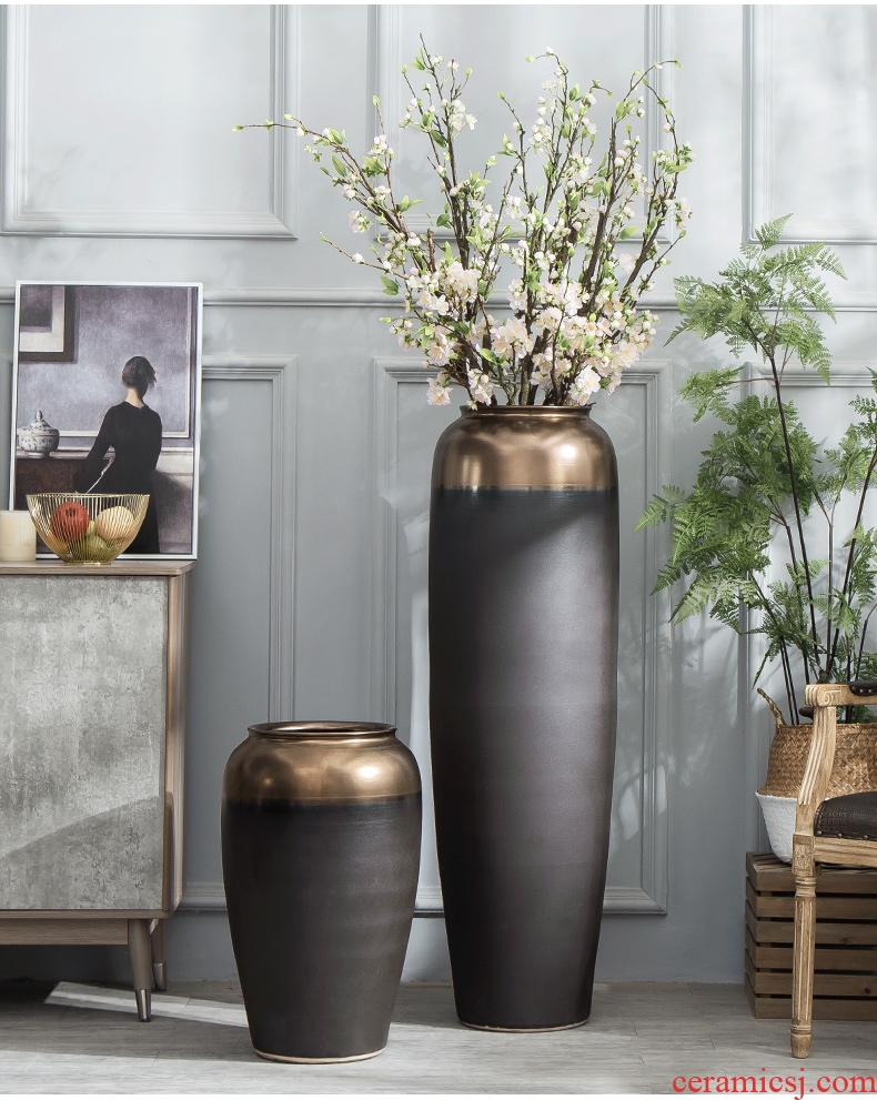Large vases, contemporary and contracted Nordic European ikebana furnishing articles villa living room window of jingdezhen ceramic flowers