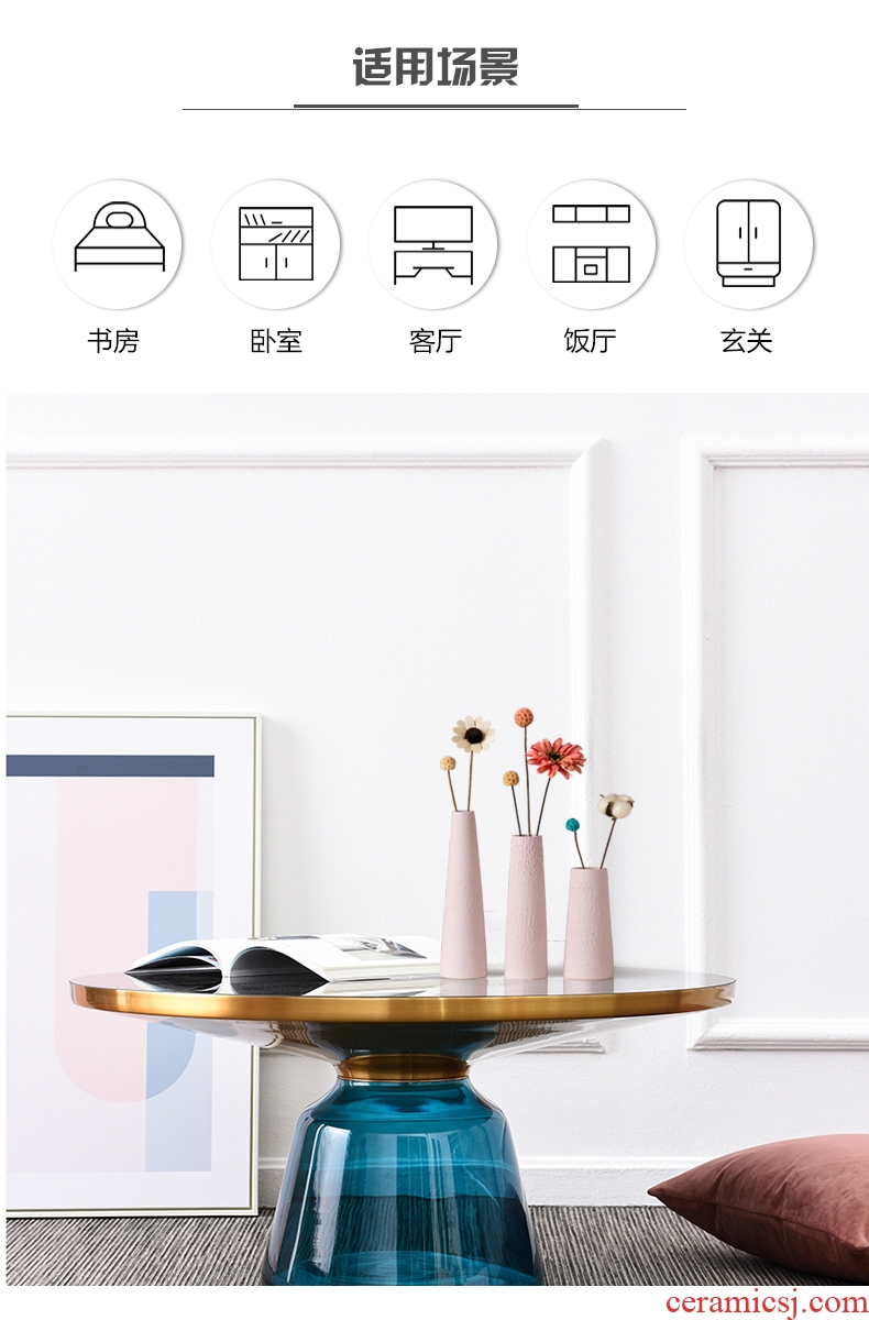 Ceramic floret bottle furnishing articles contracted sitting room Nordic small and pure and fresh flower implement creative cabinet table dry flower vases, suit