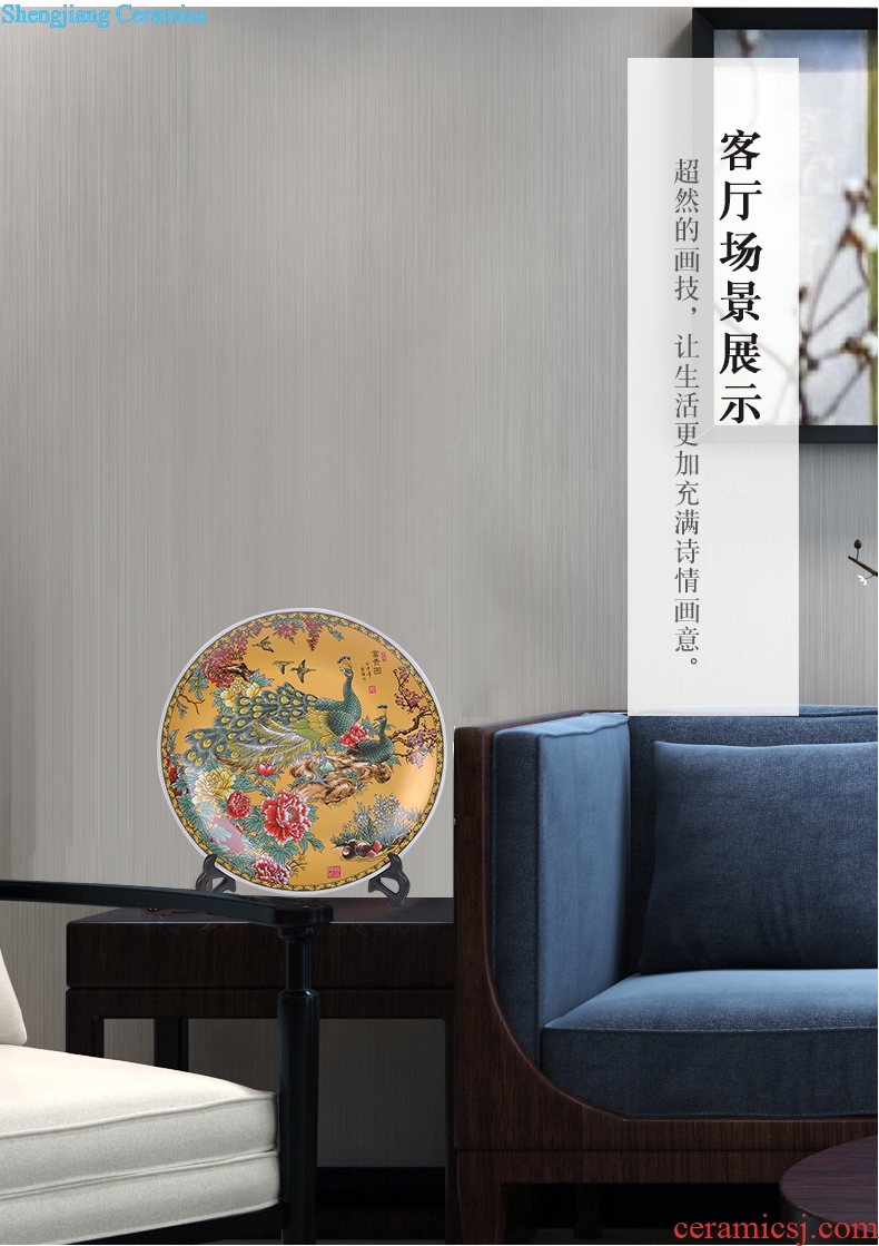 Jingdezhen ceramics peacock decoration as sat dish sitting room porch place hang dish modern home arts and crafts