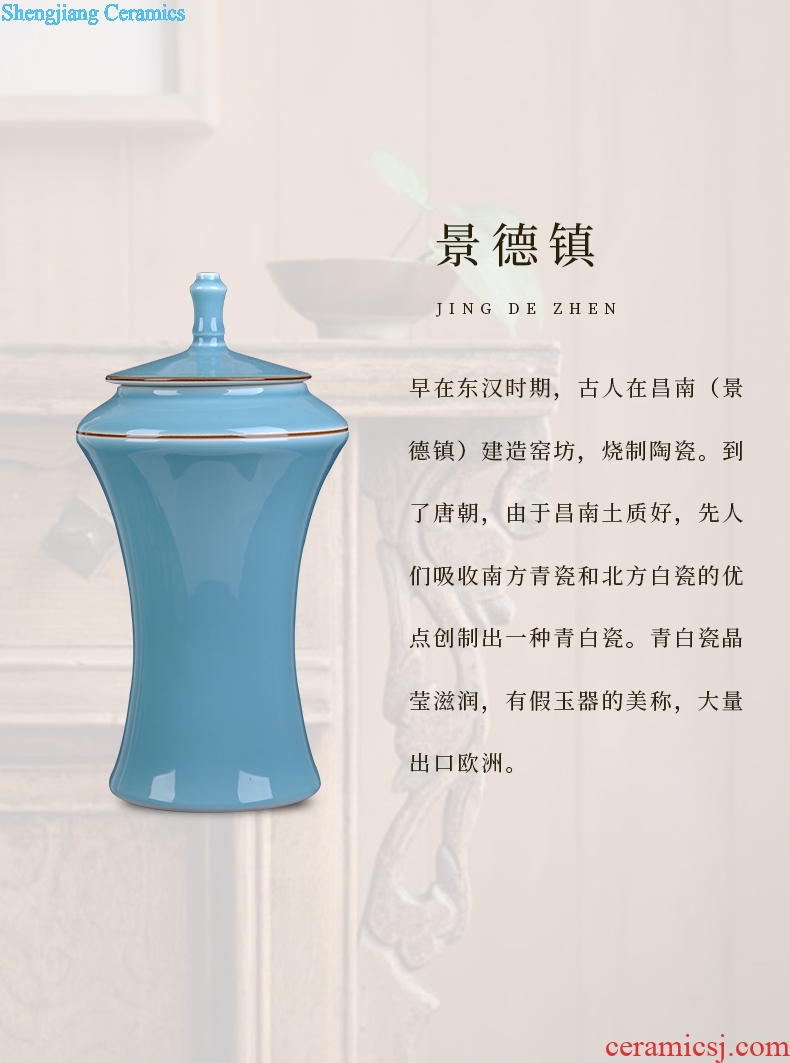 Jingdezhen ceramics archaize storage tank general tea pot with cover sitting room place home decoration