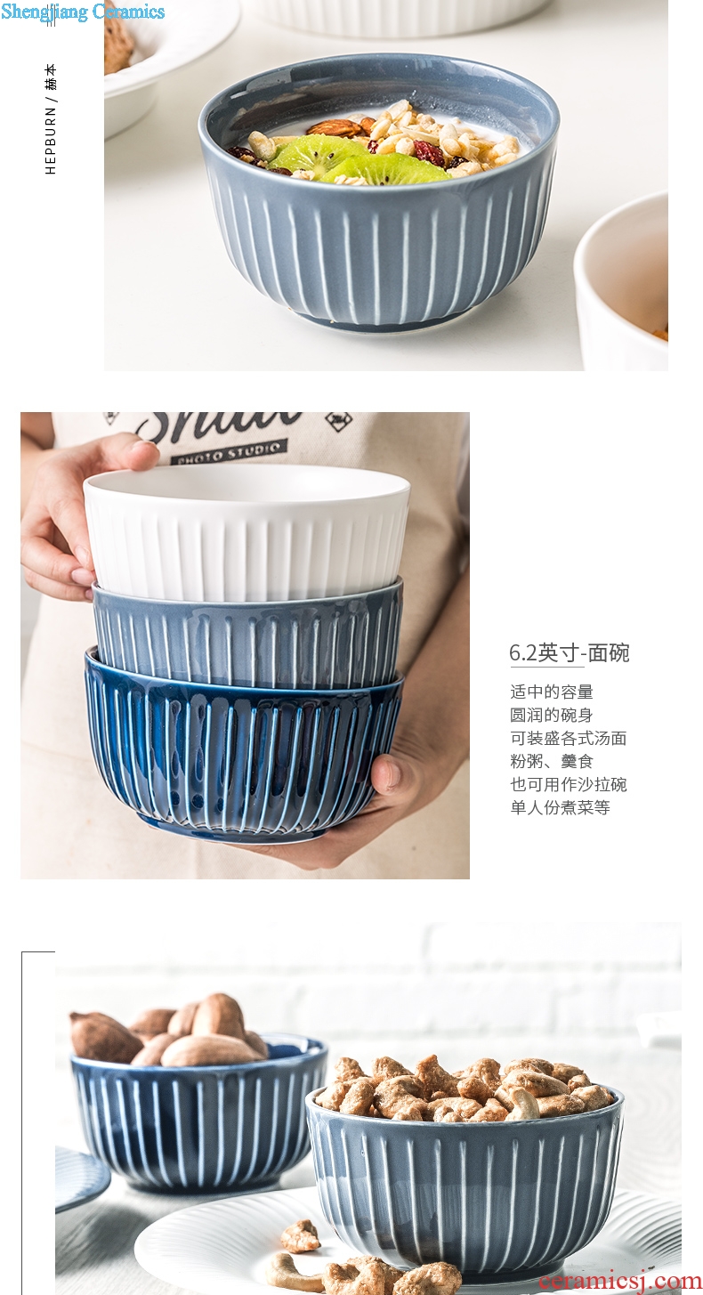 Ceramic bowl individual students bubble rainbow noodle bowl bowl large household good beautiful bowl web celebrity ins tableware for dinner