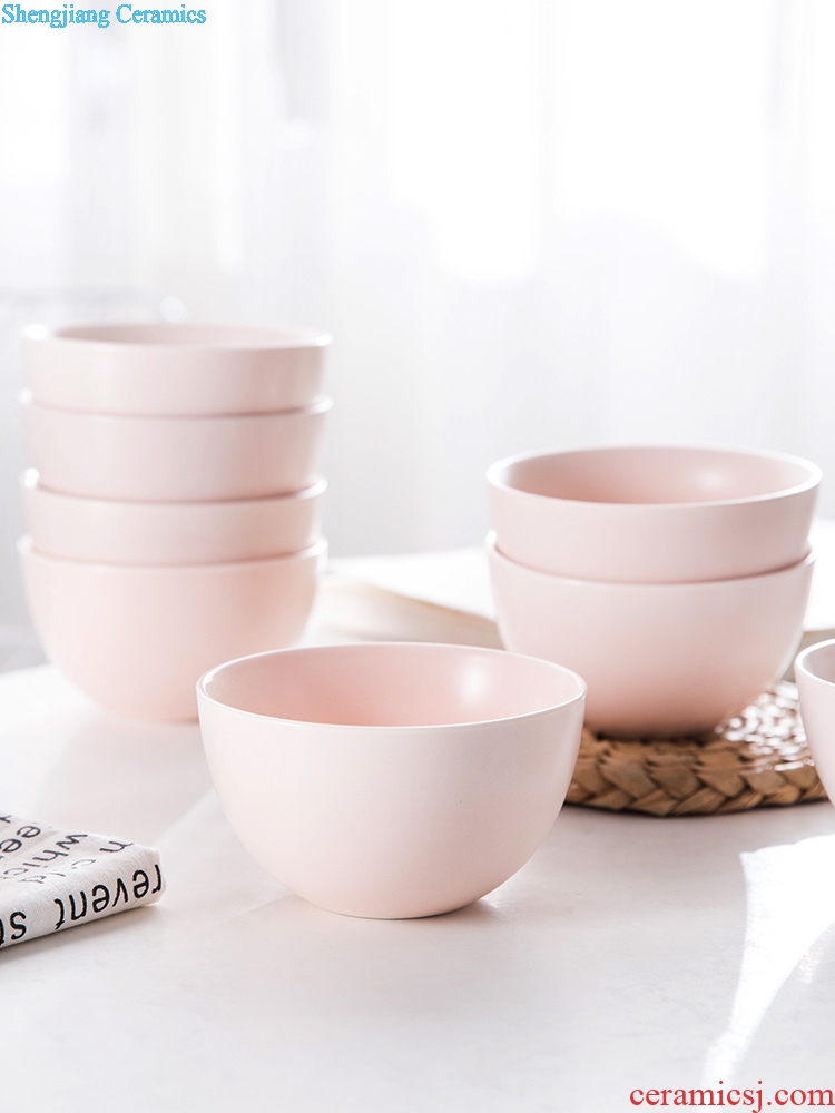 Household bowl 10 suit your job home lovely pink ceramic bowl bowl individuality creative Nordic bowl dessert small bowl