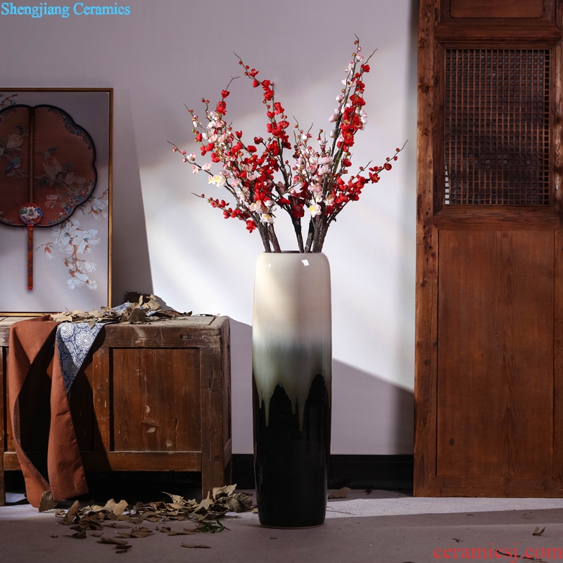 Jingdezhen ceramic vase landing large Chinese contemporary and contracted sitting room European ikebana simulation flower suit furnishing articles