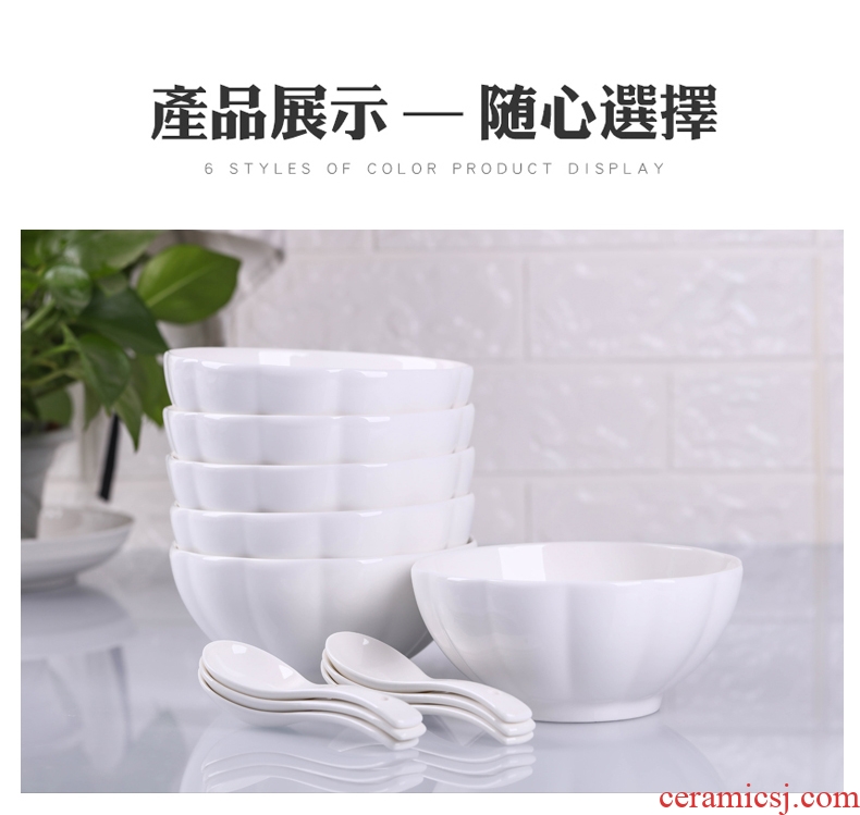 Jingdezhen Japanese dishes suit ceramic bowl with rainbow noodle bowl soup bowl plate eat rice bowls to microwave ovens