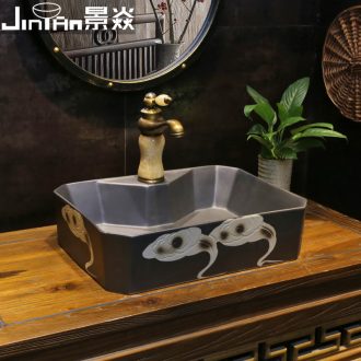JingYan Fred xiangyun art stage basin ceramic lavatory basin of archaize of new Chinese style restoring ancient ways the sink basin
