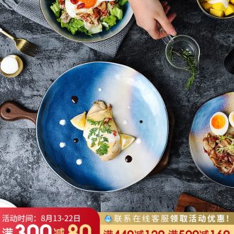 Ins web celebrity ceramic tableware household good-looking Japanese dishes creative Nordic bowl chopsticks, Korean bowl dish suits