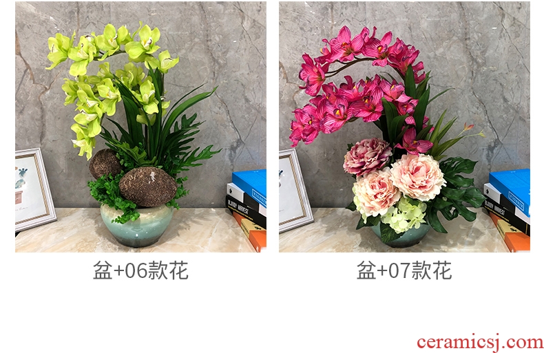 Jingdezhen ceramic vase furnishing articles of new Chinese style table wine porch decoration flower flower sitting room TV cabinet decoration