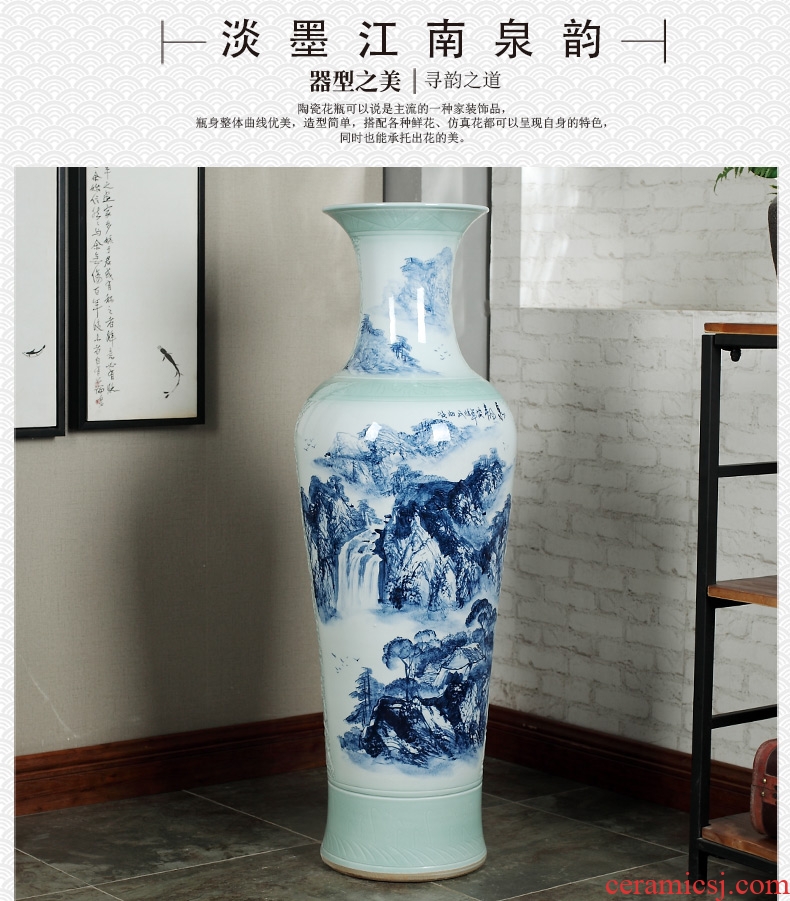 Jingdezhen ceramics of large vases, antique hand-painted carving peony hotel opening sitting room adornment is placed