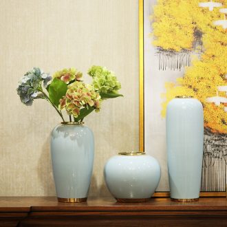 Light new Chinese vase luxury furnishing articles dried flower arranging flowers sitting room TV ark contemporary and contracted ceramic home decorations