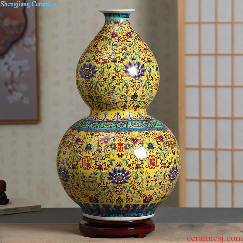 Jingdezhen ceramics big vase live TV ark gourd landing place to live in the sitting room porch decoration