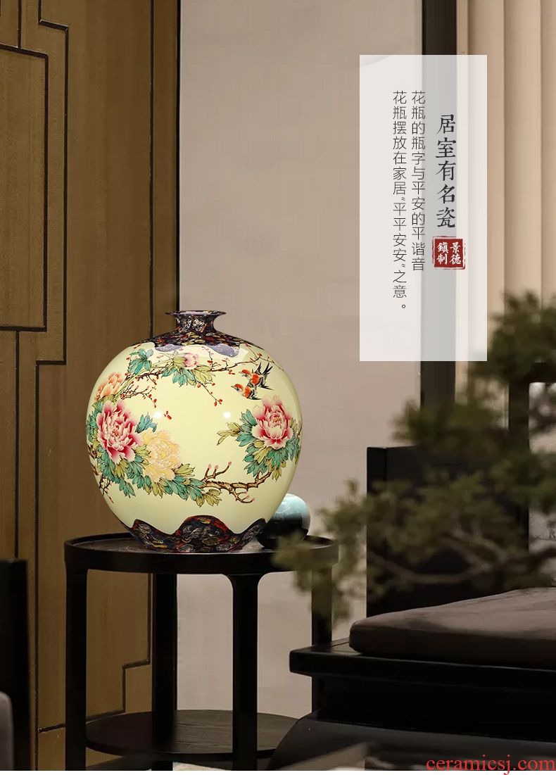 Master of jingdezhen ceramics hand-painted pastel antique vase Chinese TV ark adornment is placed large living room