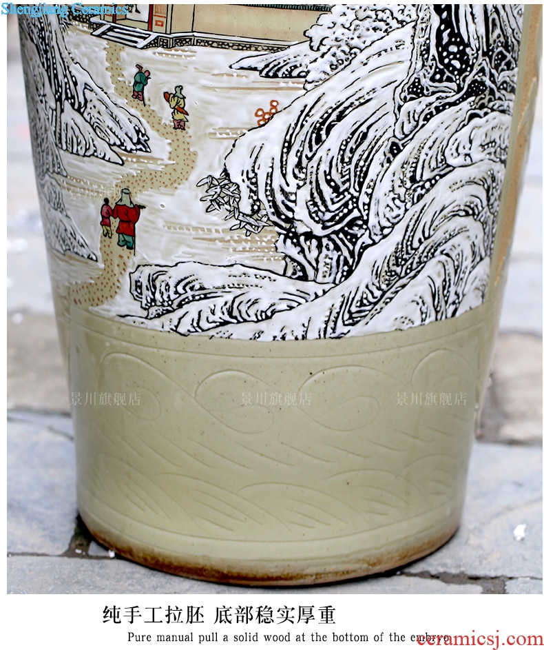 Jingdezhen ceramic floor big vase hand-painted khe sanh friends snow sitting room of Chinese style to decorate opening gifts furnishing articles