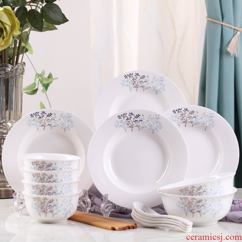 Dishes suit 4 families with 0 bone porcelain rice bowls the noodles soup bowl ceramic tableware can microwave oven