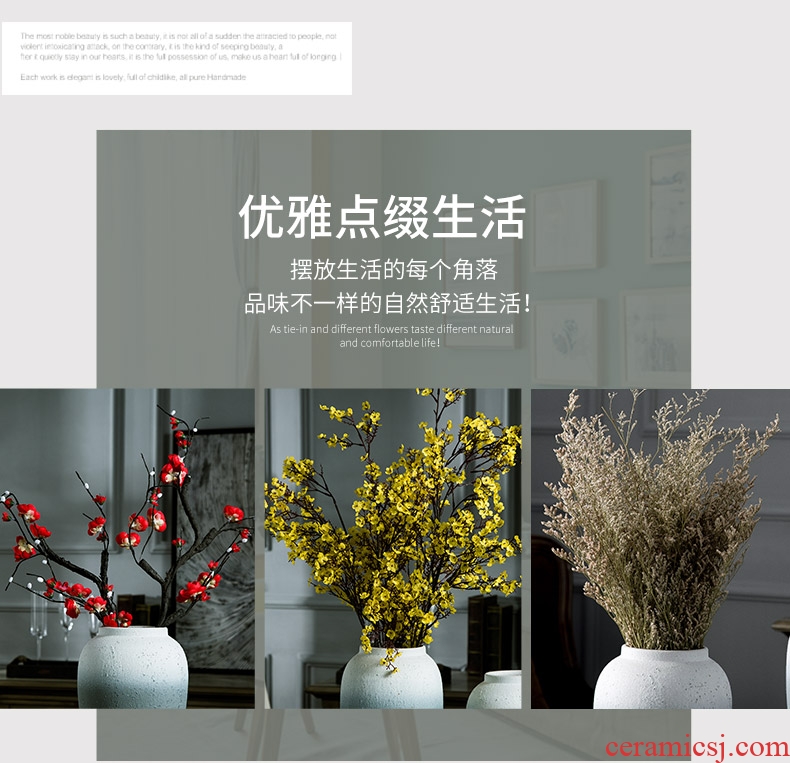 Jingdezhen coarse pottery all over the sky star dried flower ceramic vase to restore ancient ways small and pure and fresh flower arranging Nordic pottery furnishing articles sitting room