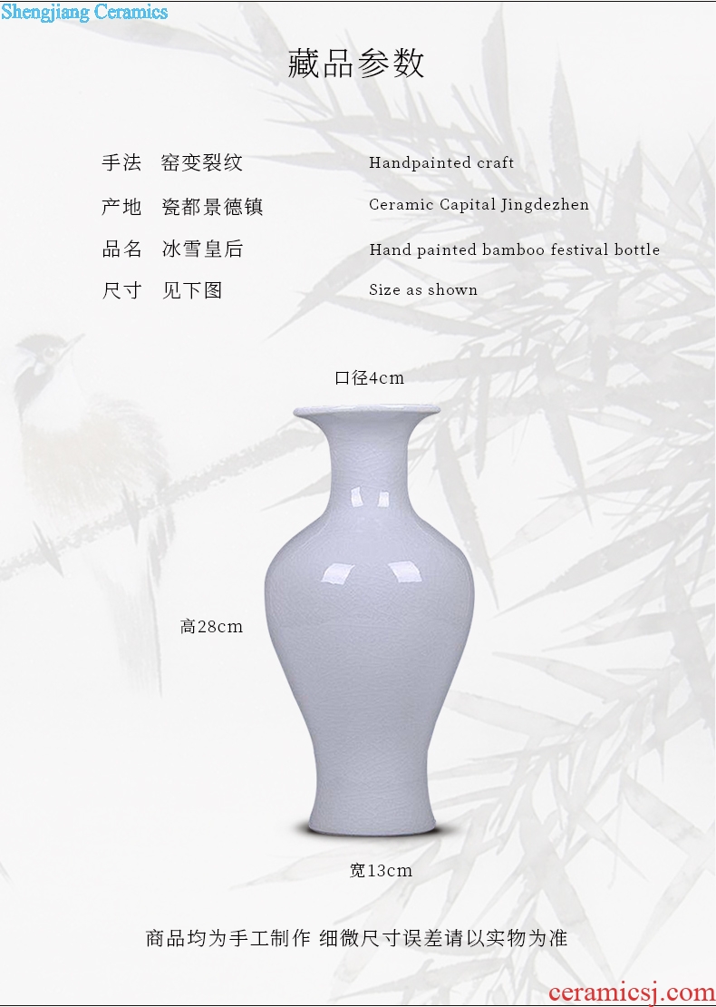 Jingdezhen ceramics white borneol crackle vase now Chinese style household decoration decoration is a sitting room