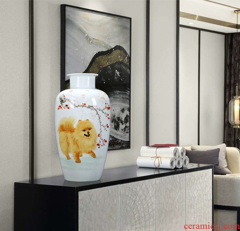 Jingdezhen ceramics thin body porcelain vase flower arranging new Chinese style living room porch desktop furnishing articles of handicraft ornament