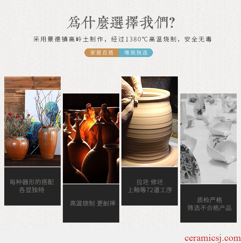 Jingdezhen ceramics vase creative flower arranging flowers hydroponics container flowerpot desktop decorative dried flowers flower arrangement furnishing articles