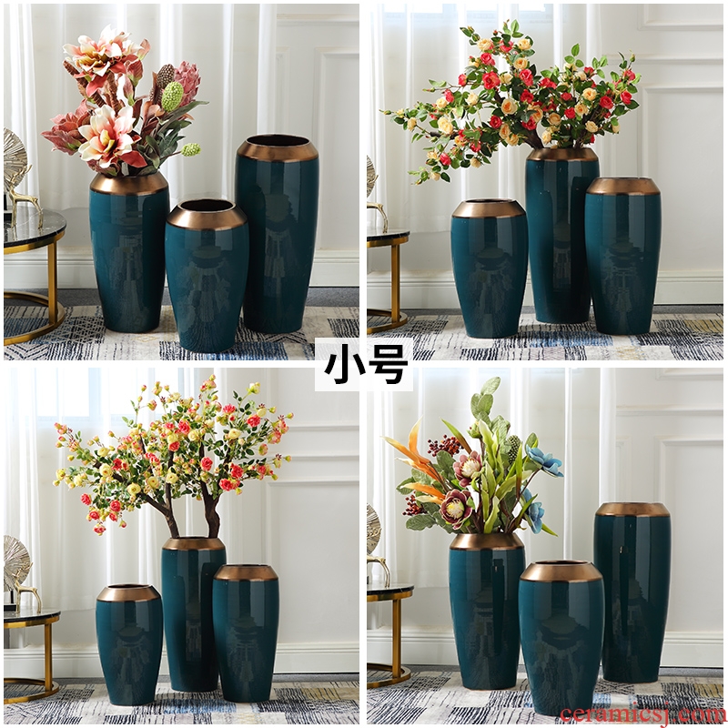 Number of large European ceramics vase high contracted pot sitting room dry flower flower POTS villa decorations furnishing articles