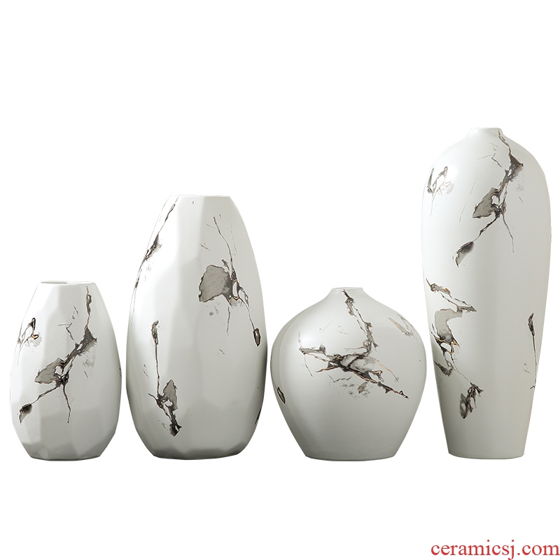 New Chinese style ceramic vase furnishing articles suit ink style white flower arranging the sitting room the postmodern ideas soft decoration