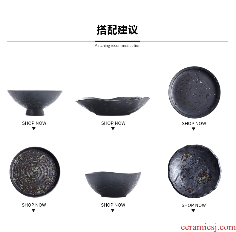 Japanese kiln ceramic large oval oblong fish dish restaurants, creative household tableware dishes steamed fish dishes