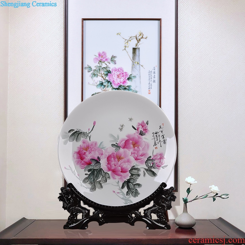 Scene, hang dish jingdezhen ceramics decoration plate of hand-painted sat dish handicraft furnishing articles "blooming flowers"