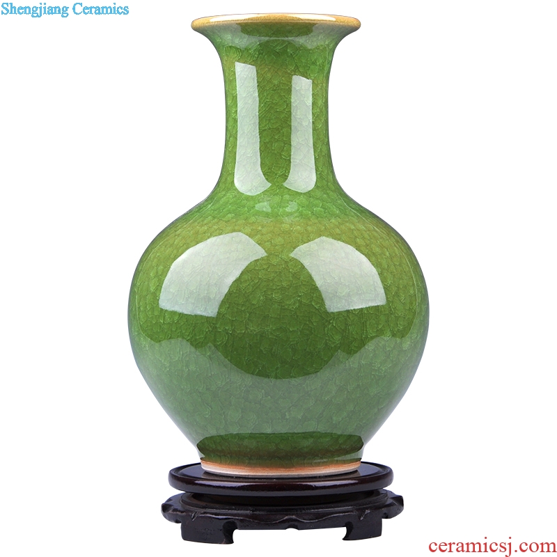 Archaize of jingdezhen ceramics kiln crack glaze jade borneol vase household adornment of contemporary sitting room is placed