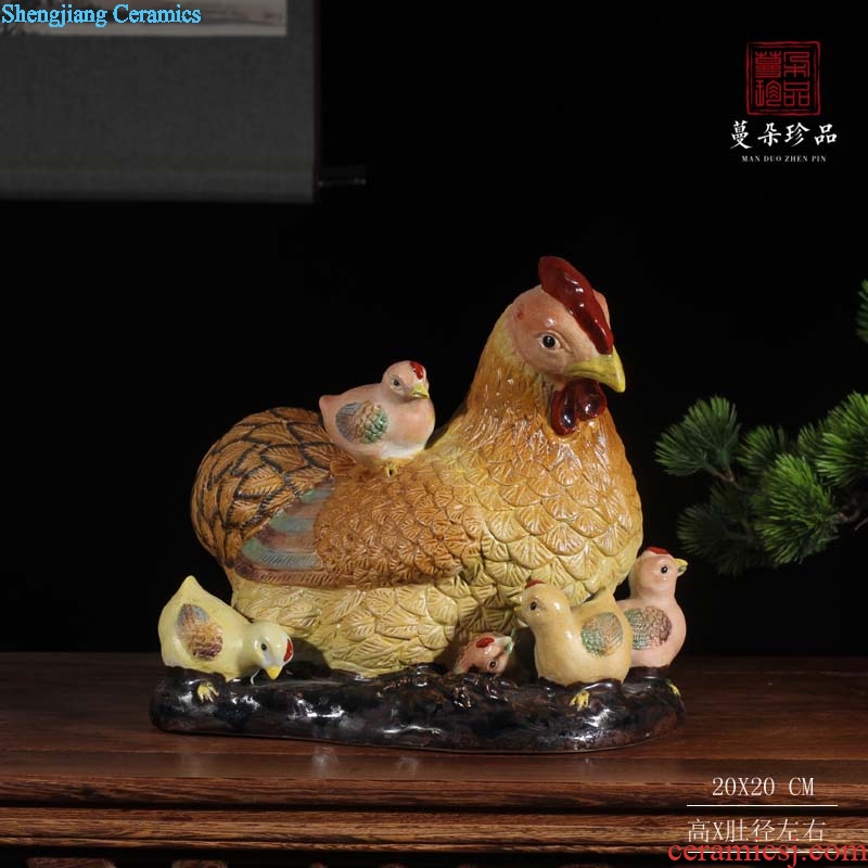 Ceramic hen chicken skin furnishing articles three-dimensional sculpture porcelain chicken chicken chicken hen furnishing articles celadon