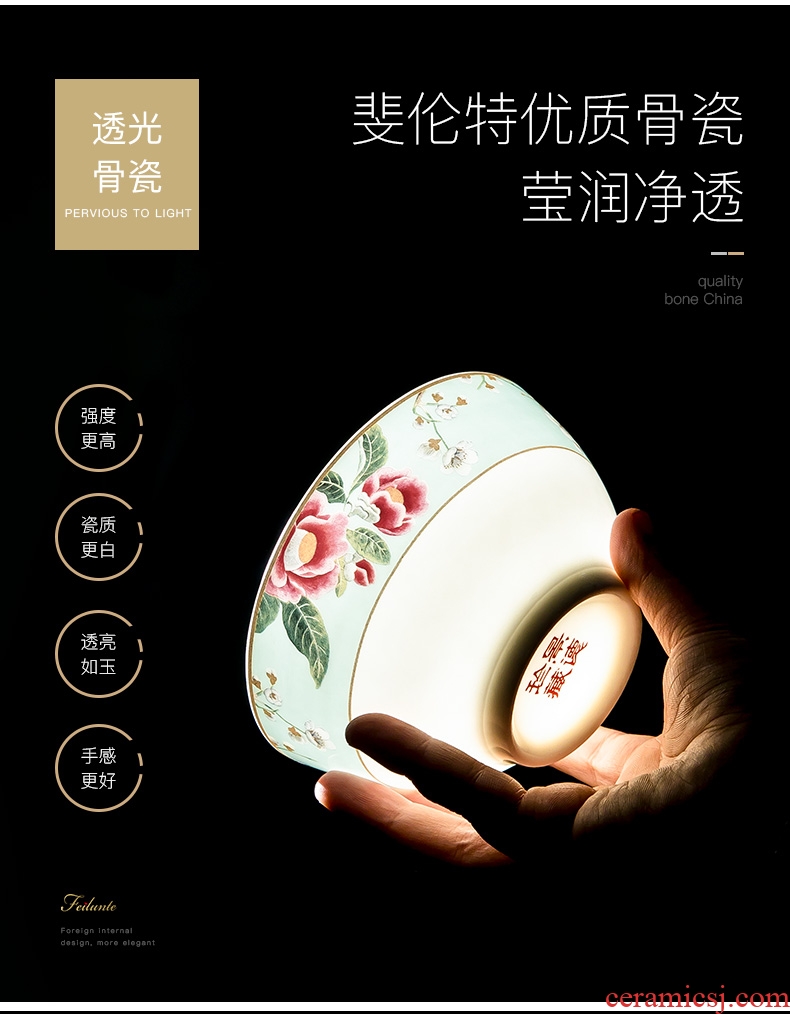 Jingdezhen ceramic tableware suit European household ceramic bowl bowl dish dish bowl chopsticks Chinese dish bowl dishes