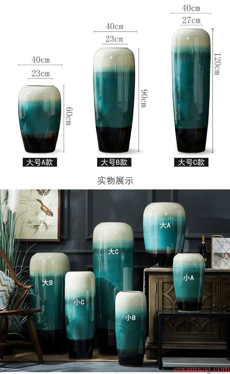 Jingdezhen ceramic vase furnishing articles sitting room decoration to the hotel TV ark contracted and contemporary porcelain of dried flower arranging flowers fall to the ground