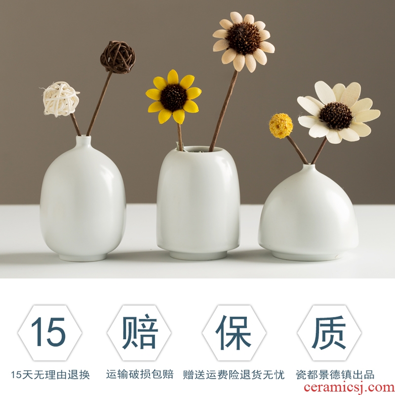 Jingdezhen vase furnishing articles contemporary and contracted sitting room table flower arranging dried flower decoration decoration Nordic household ceramics