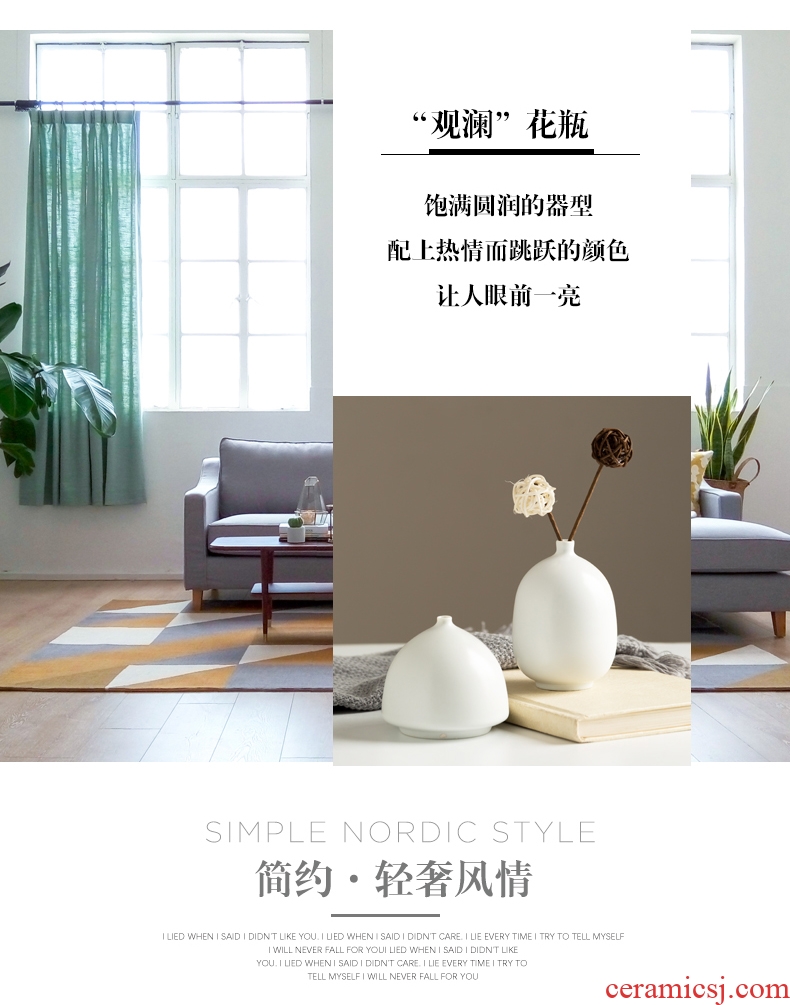 Jingdezhen vase furnishing articles contemporary and contracted sitting room table flower arranging dried flower decoration decoration Nordic household ceramics