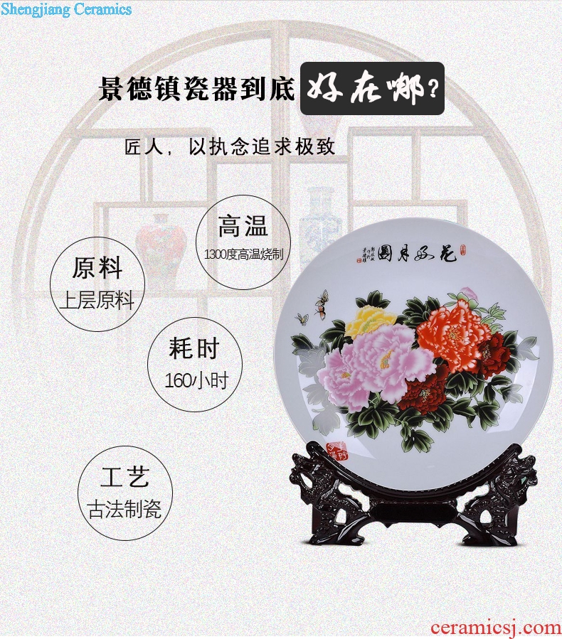 Jingdezhen ceramics pastel blue and white porcelain decoration decoration plate of a modern home act the role ofing handicraft furnishing articles gifts