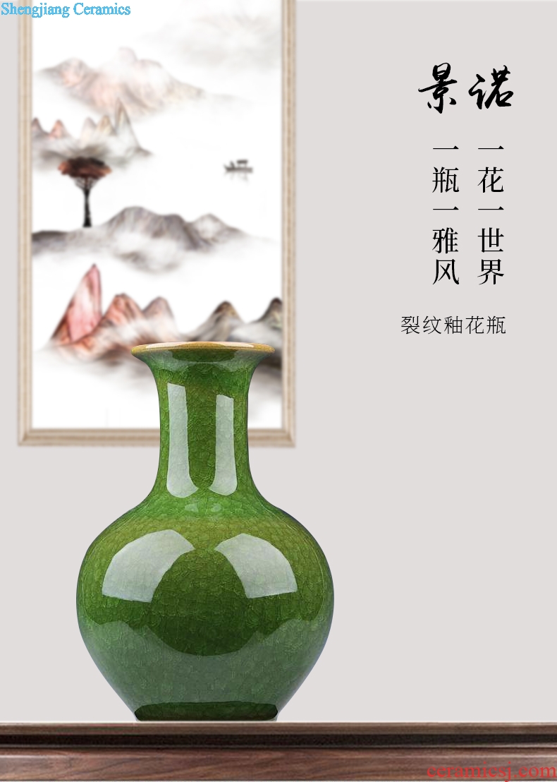 Archaize of jingdezhen ceramics kiln crack glaze jade borneol vase household adornment of contemporary sitting room is placed