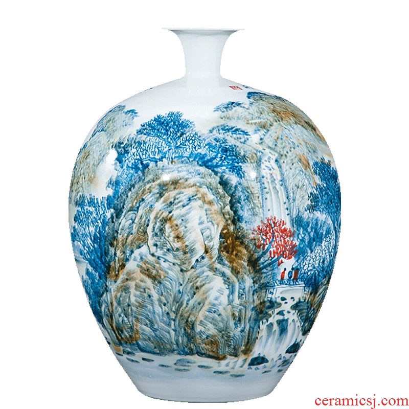 Jingdezhen ceramics celebrity hand-painted master of landscape painting large vases, home furnishing articles villa living room office