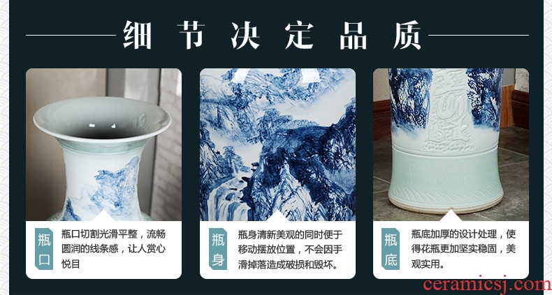 Jingdezhen ceramics of large vases, antique hand-painted carving peony hotel opening sitting room adornment is placed