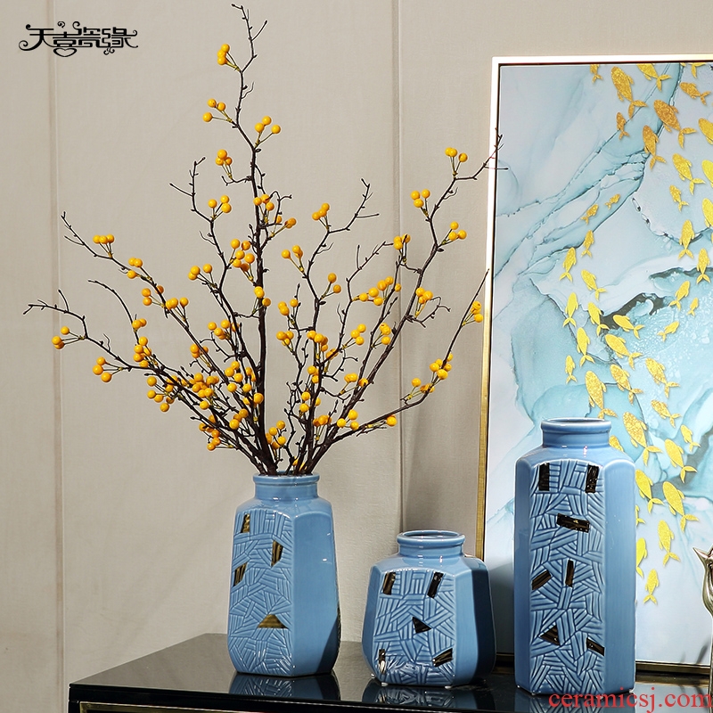 Light european-style luxury example room vases, flower arranging TV ark place the sitting room porch jingdezhen ceramic home decorations