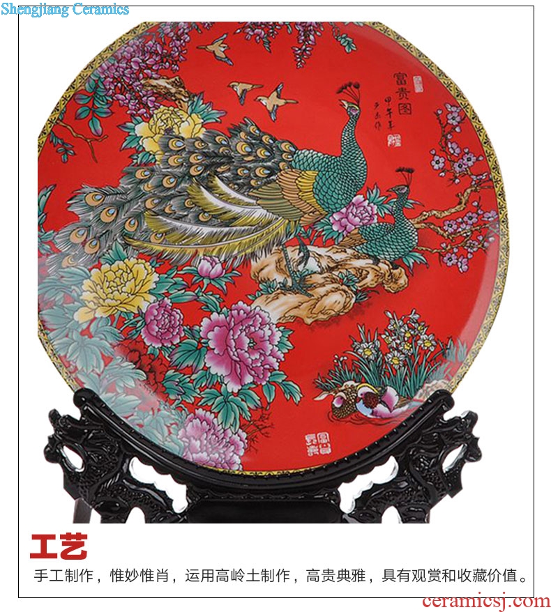 Jingdezhen modern decorative arts and crafts of creative home sitting room living room decoration art ceramic plate furnishing articles