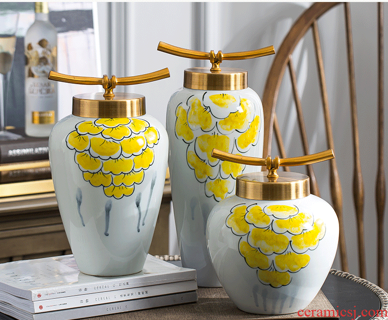 Jingdezhen ceramic vase Nordic contemporary and contracted decorate furnishing articles creative floret bottle desktop flower arranging pottery vase