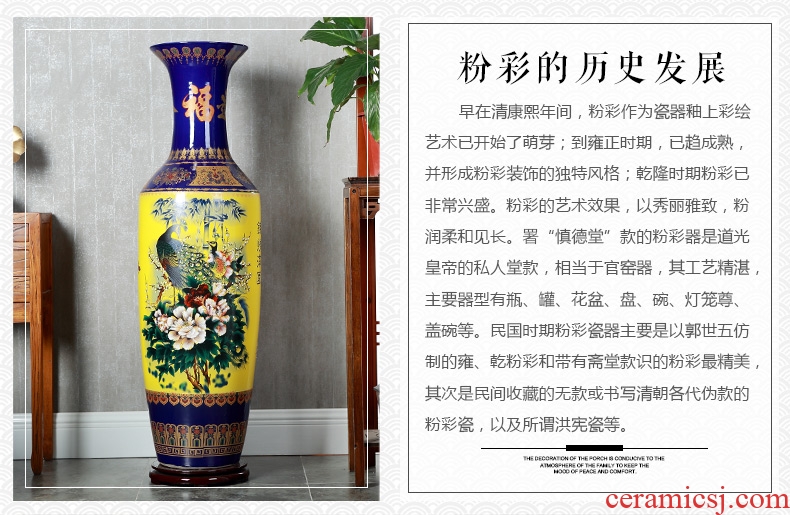 Jingdezhen ceramics blooming flowers large vases, flower arrangement sitting room hotel opening landing decoration as furnishing articles