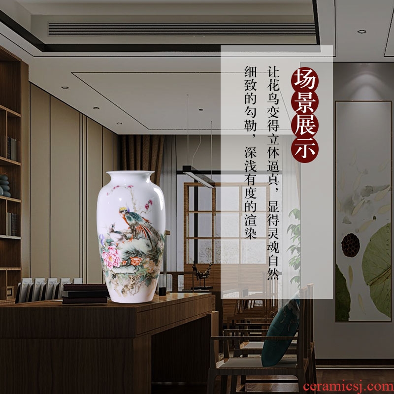 Jingdezhen ceramics vases, flower arrangement sitting room place famille rose porcelain insulator thin foetus modern home decoration decoration