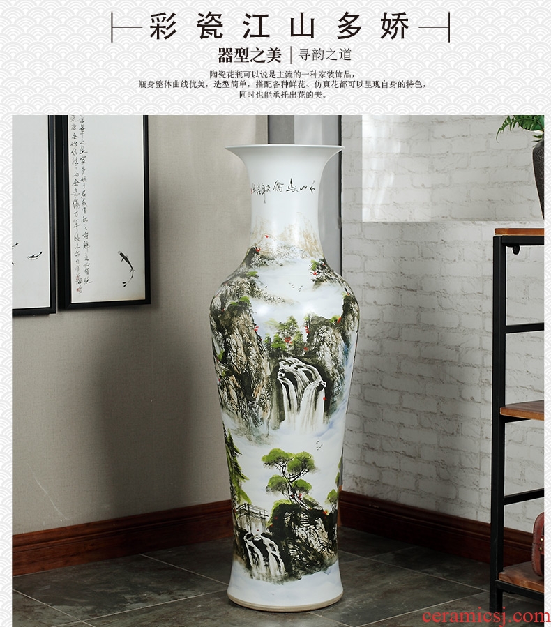 Jingdezhen ceramics of large vases, antique hand-painted carving peony hotel opening sitting room adornment is placed